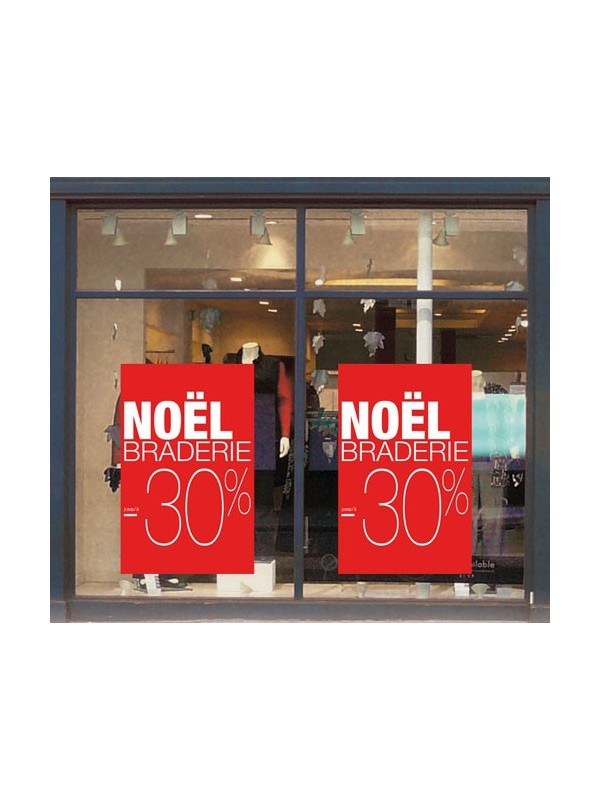 Affiche "Braderie Noël -30%"