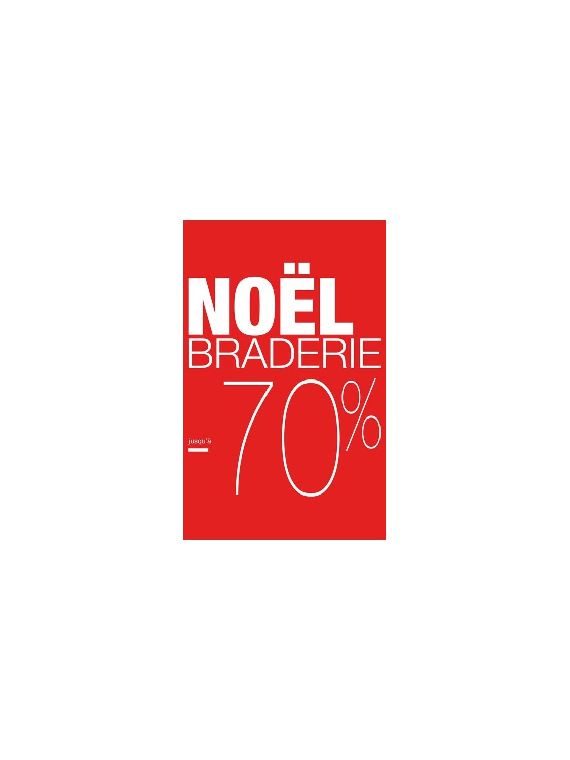 Affiche "Braderie Noël -70%"