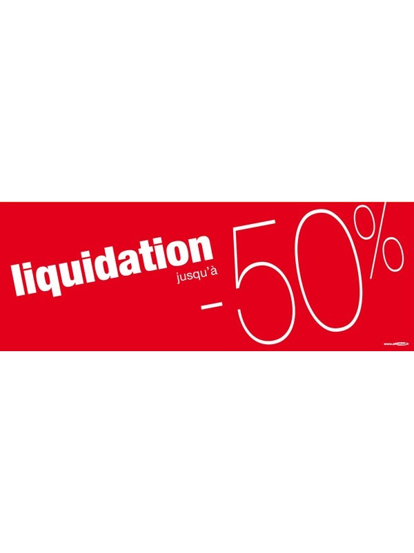 Bandeaux "liquidation -50%"