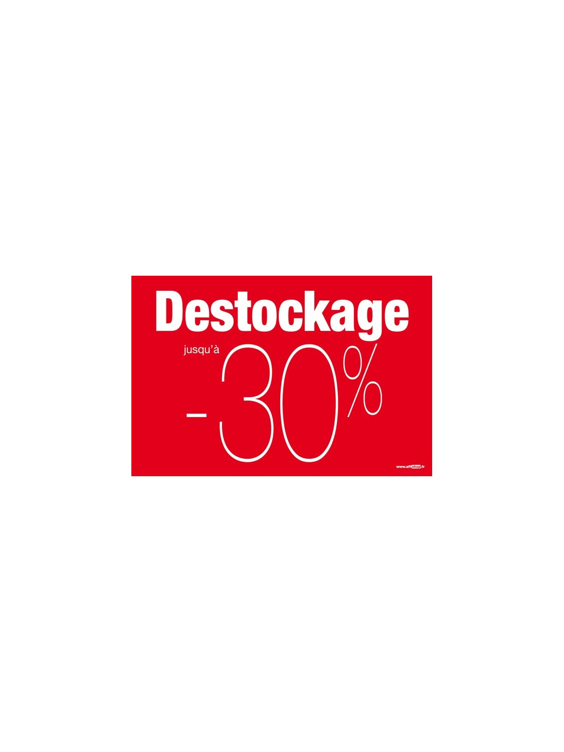 Affiche "destockage -50%"