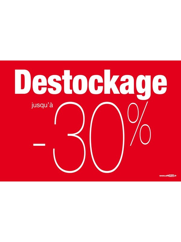Affiche "destockage -50%"