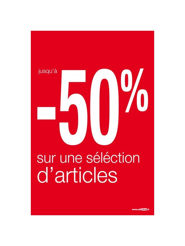 Affiche "sélection -50%"