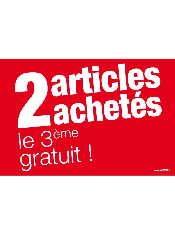 Affiche "troisième article gratuit"