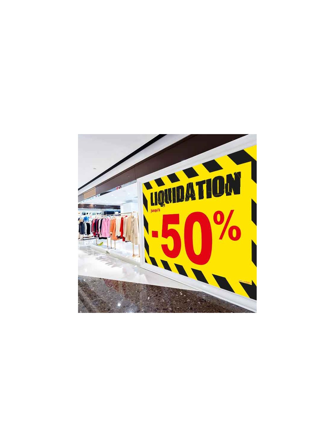 Affiche liquidation -50 % "Thème Chantier"