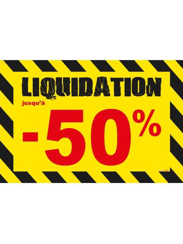 Affiche liquidation -50 % "Thème Chantier"