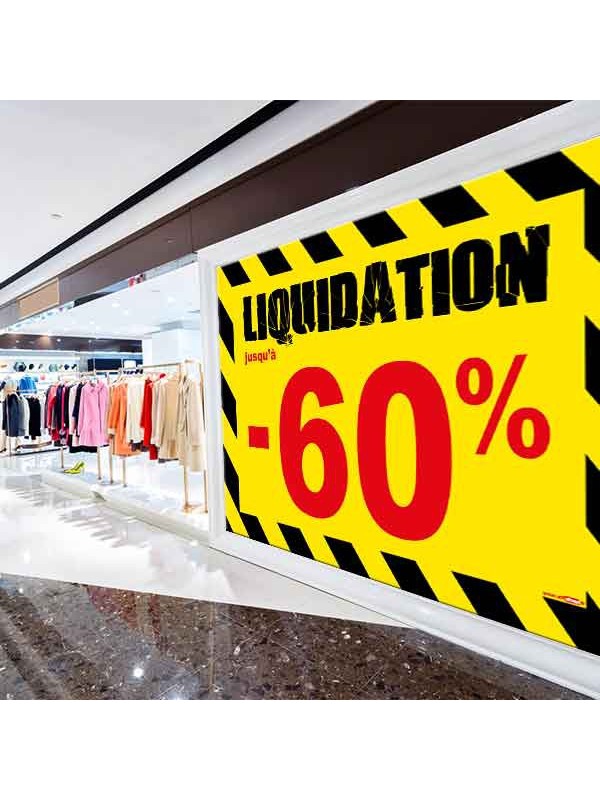 Affiche liquidation -60 % "Thème Chantier"