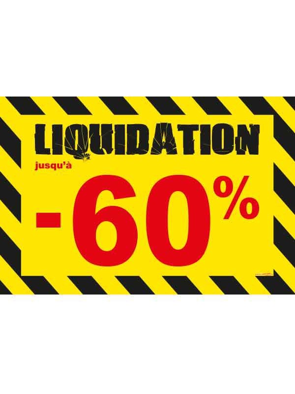 Affiche liquidation -60 % "Thème Chantier"
