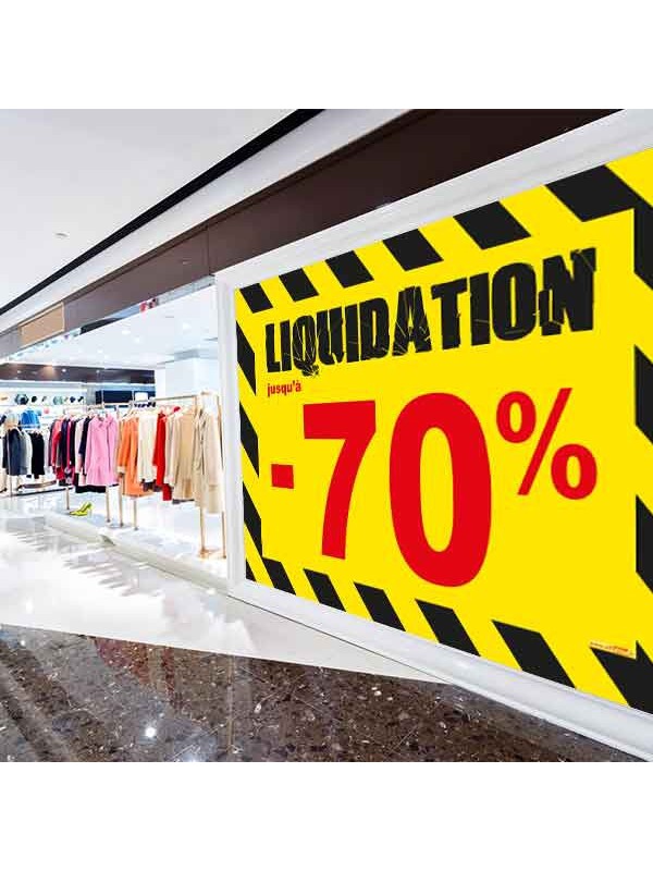 Affiche liquidation -70 % "Thème Chantier"