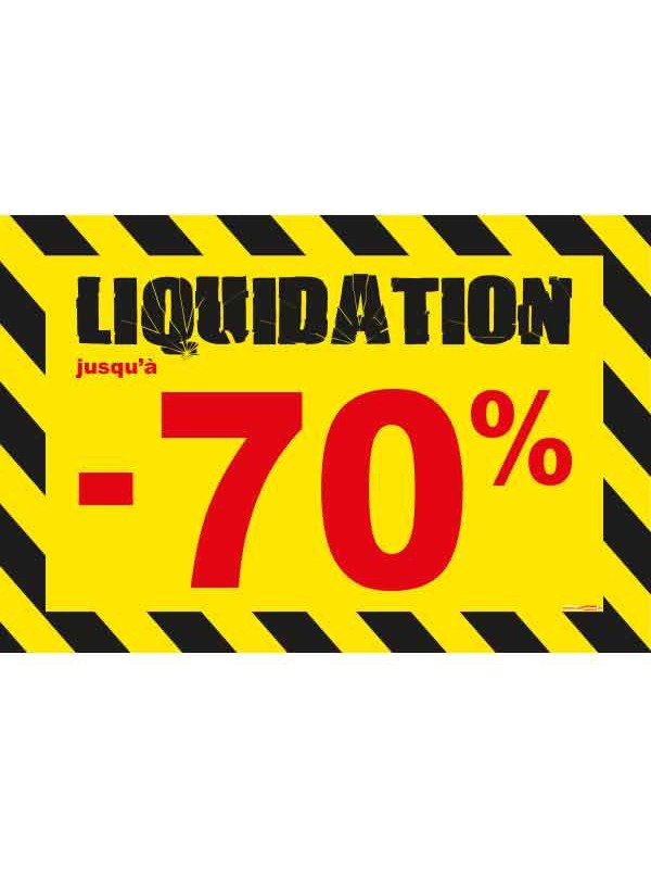 Affiche liquidation -70 % "Thème Chantier"