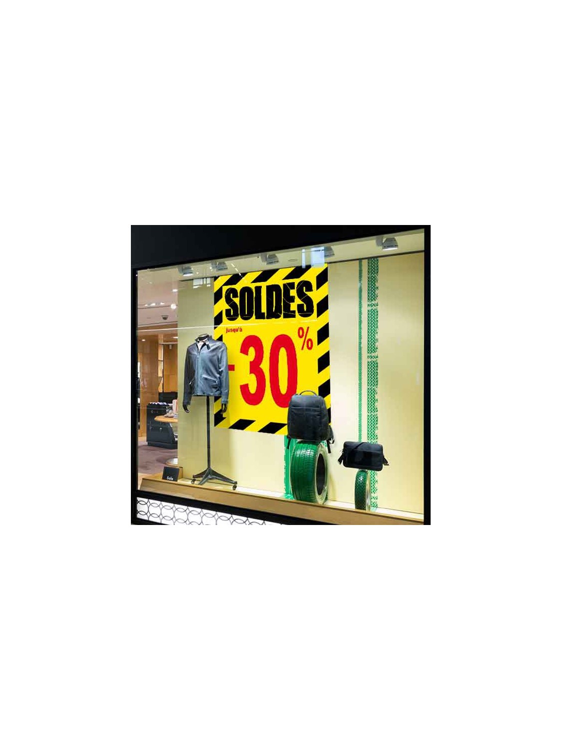 Affiche soldes -30 % Thème Chantier