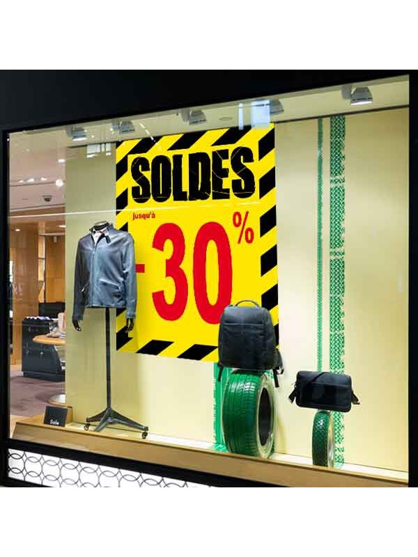 Affiche soldes -30 % "Thème Chantier"