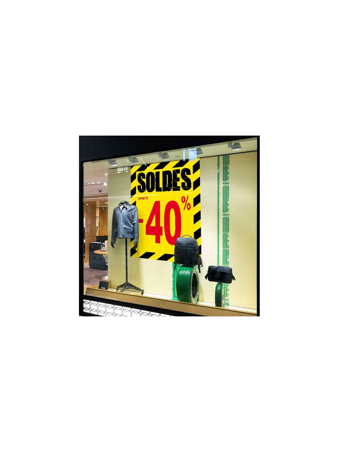 Affiche soldes -40 % "Thème Chantier"