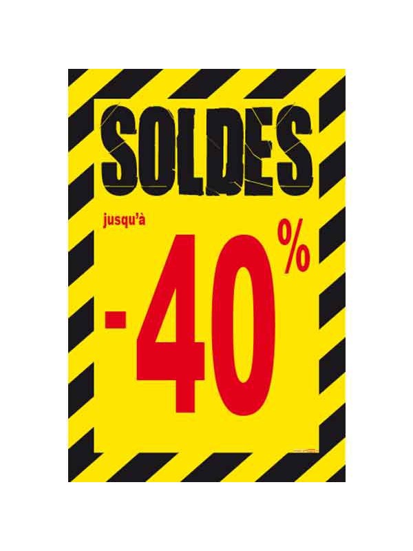 Affiche soldes -40 % "Thème Chantier"