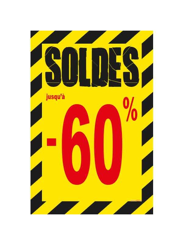 Affiche soldes -60 % "Thème Chantier"