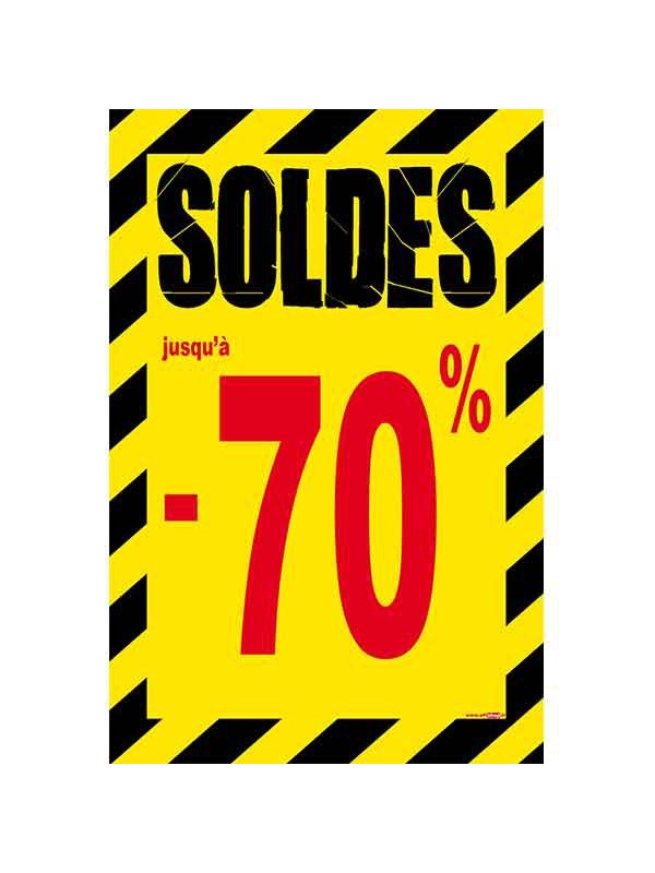 Affiche soldes -70 % "Thème Chantier"