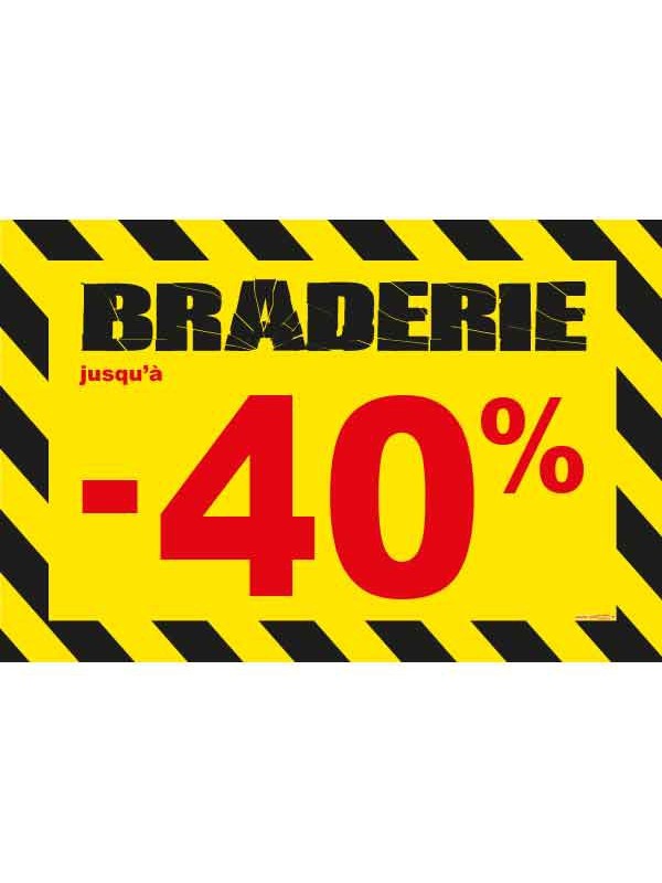 Affiche braderie -40 % "Thème Chantier"