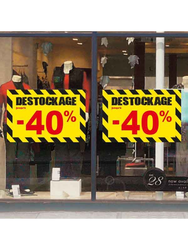 Affiche destockage -40 % "Thème Chantier"