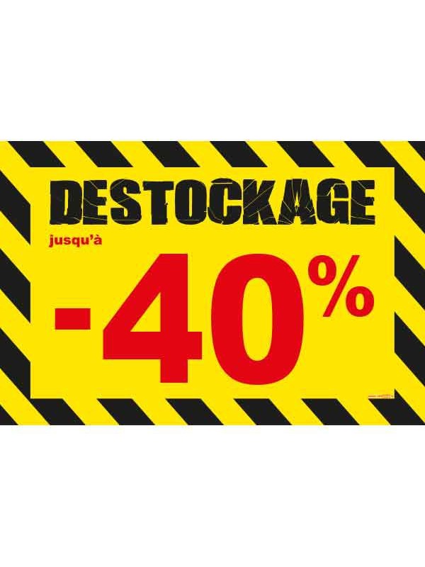 Affiche destockage -40 % "Thème Chantier"