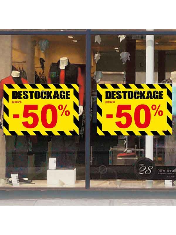Affiche destockage -50 % "Thème Chantier"