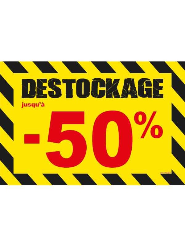 Affiche destockage -50 % "Thème Chantier"
