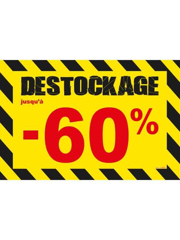 Affiche destockage -60 % "Thème Chantier"