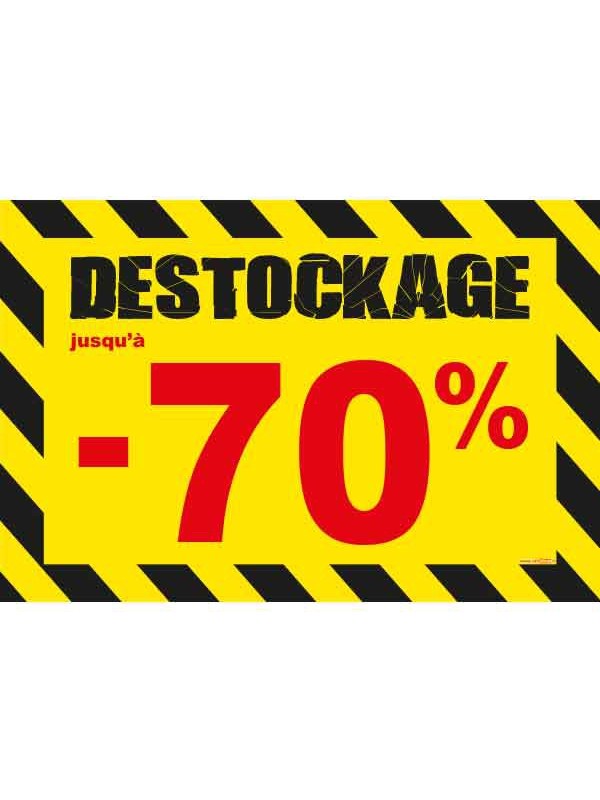 Affiche destockage -70 % "Thème Chantier"