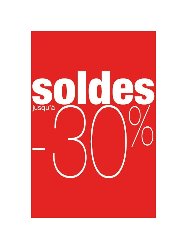 Affiche "soldes-30%" rouge