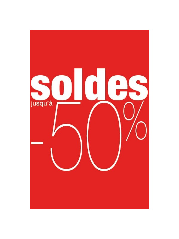 Affiche "soldes -50%" rouge