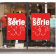 Présentation affiche "fin de série -30%"