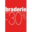Affiche "braderie -30%" rouge