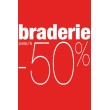 Affiche "braderie -50%" rouge