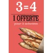 Affiche Boulangerie "4 pour 3 achetées"