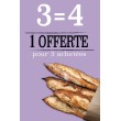 Affiche Boulangerie "4 pour 3 achetées"