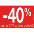 Affiche "deuxième article à -40%" rouge