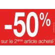 Affiche "deuxième article à -50%" rouge