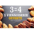 Affiche Boulangerie "3 égal 4 viennoiseries"