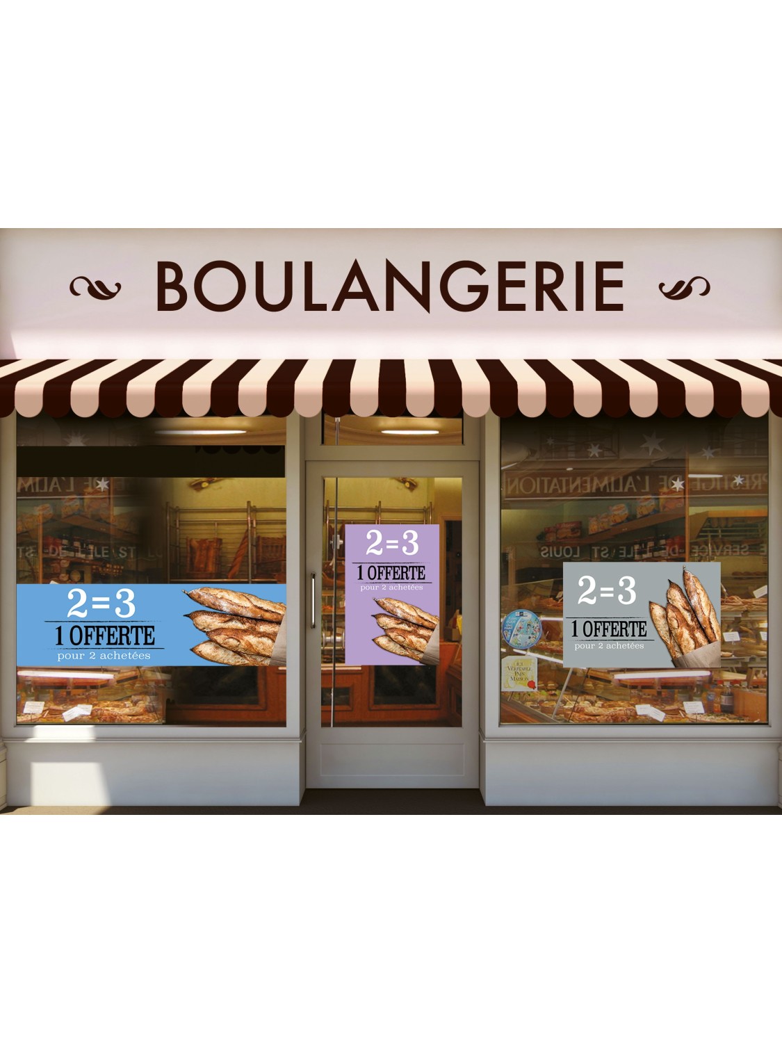 Affiche Boulangerie "3 pour 2 achetées"