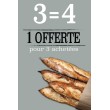 Affiche Boulangerie "4 pour 3 achetées"