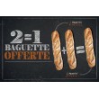 Affiche Boulangerie "2 égal 1 baguette offerte"