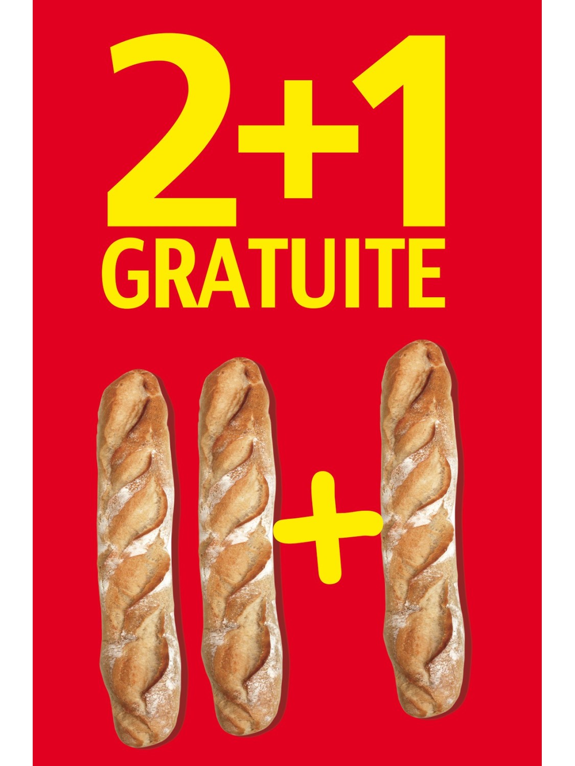 Affiche Boulangerie "2+1 gratuite"