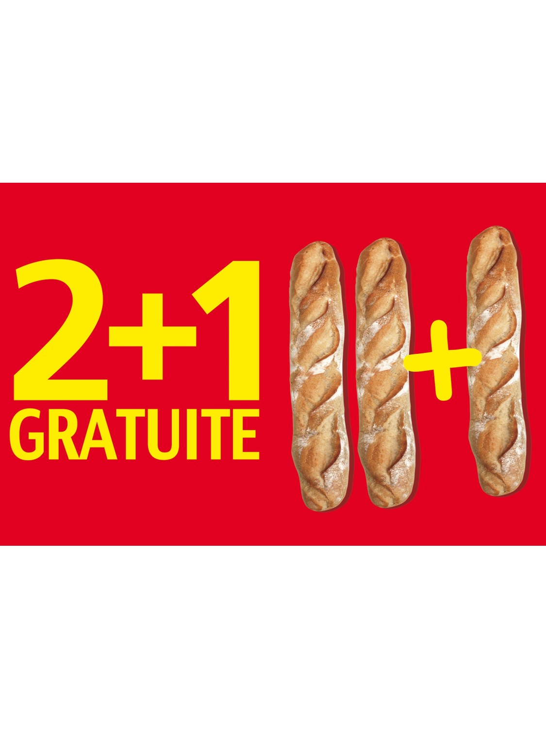 Affiche Boulangerie "2+1 gratuite"