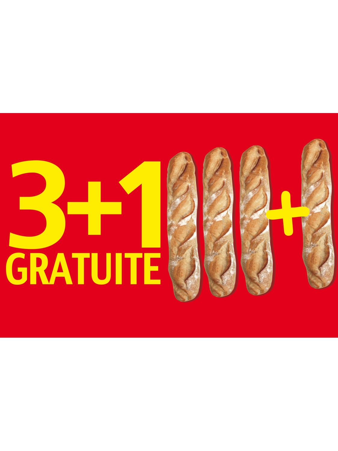 Affiche Boulangerie "3+1 gratuite"