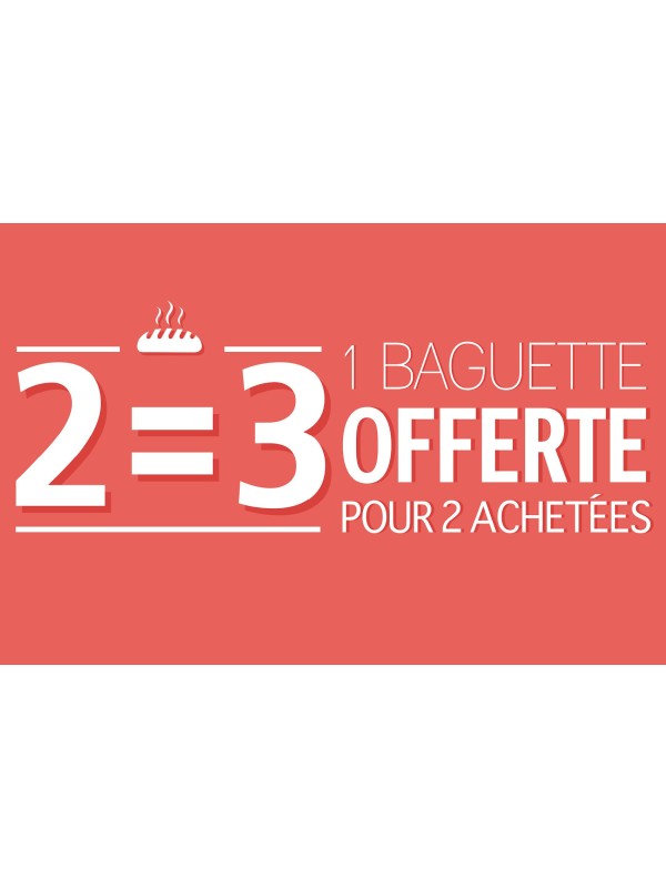 Affiche Boulangerie "2 achetées-1 offerte"