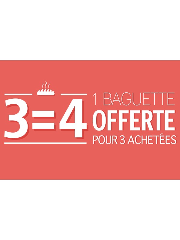 Affiche Boulangerie "3 achetées-1 offerte"