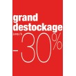 Affiche "destockage -30%" rouge