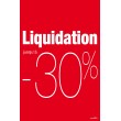 Affiche "liquidation -30%" rouge