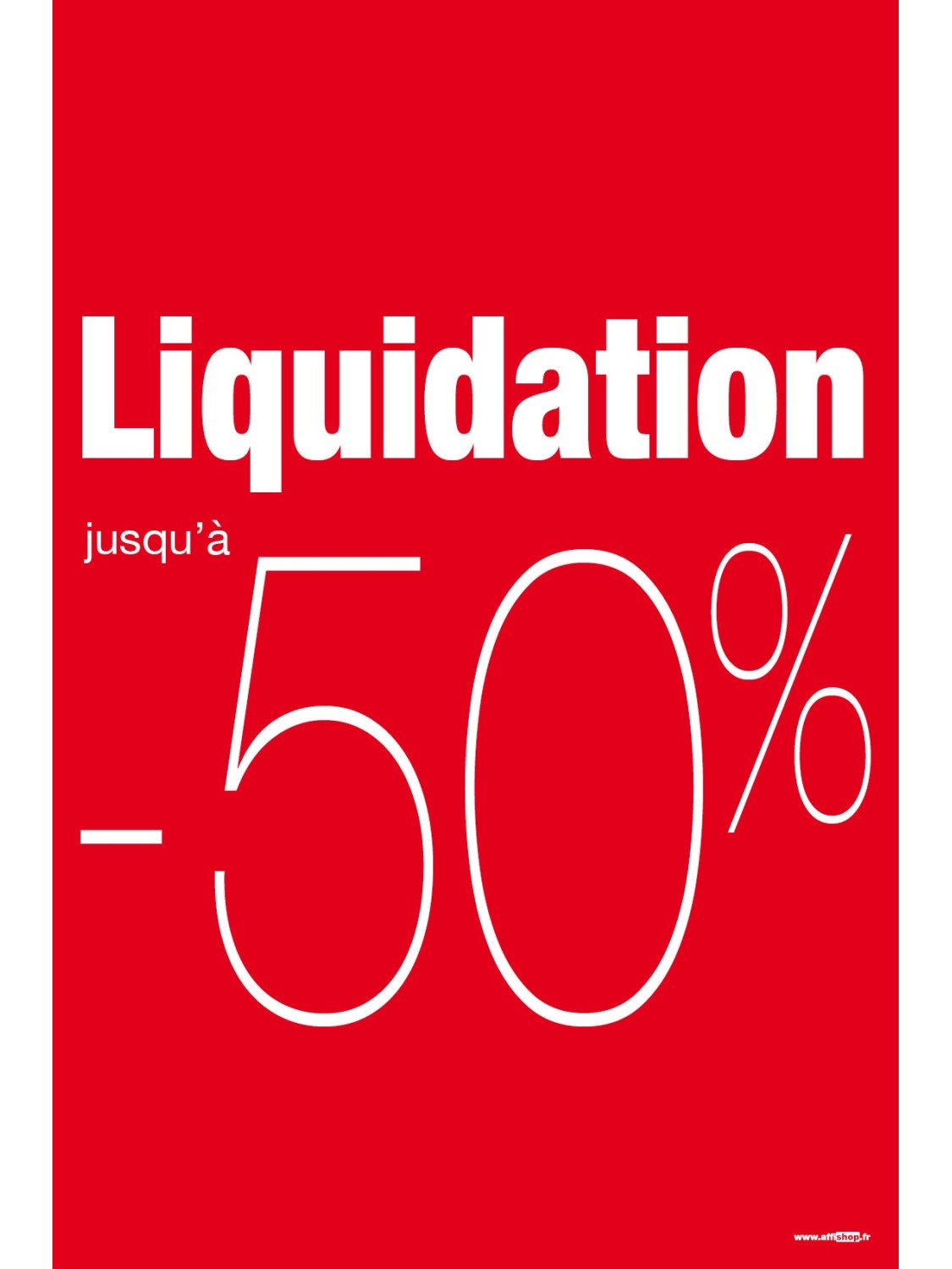 Affiche liquidation -50%