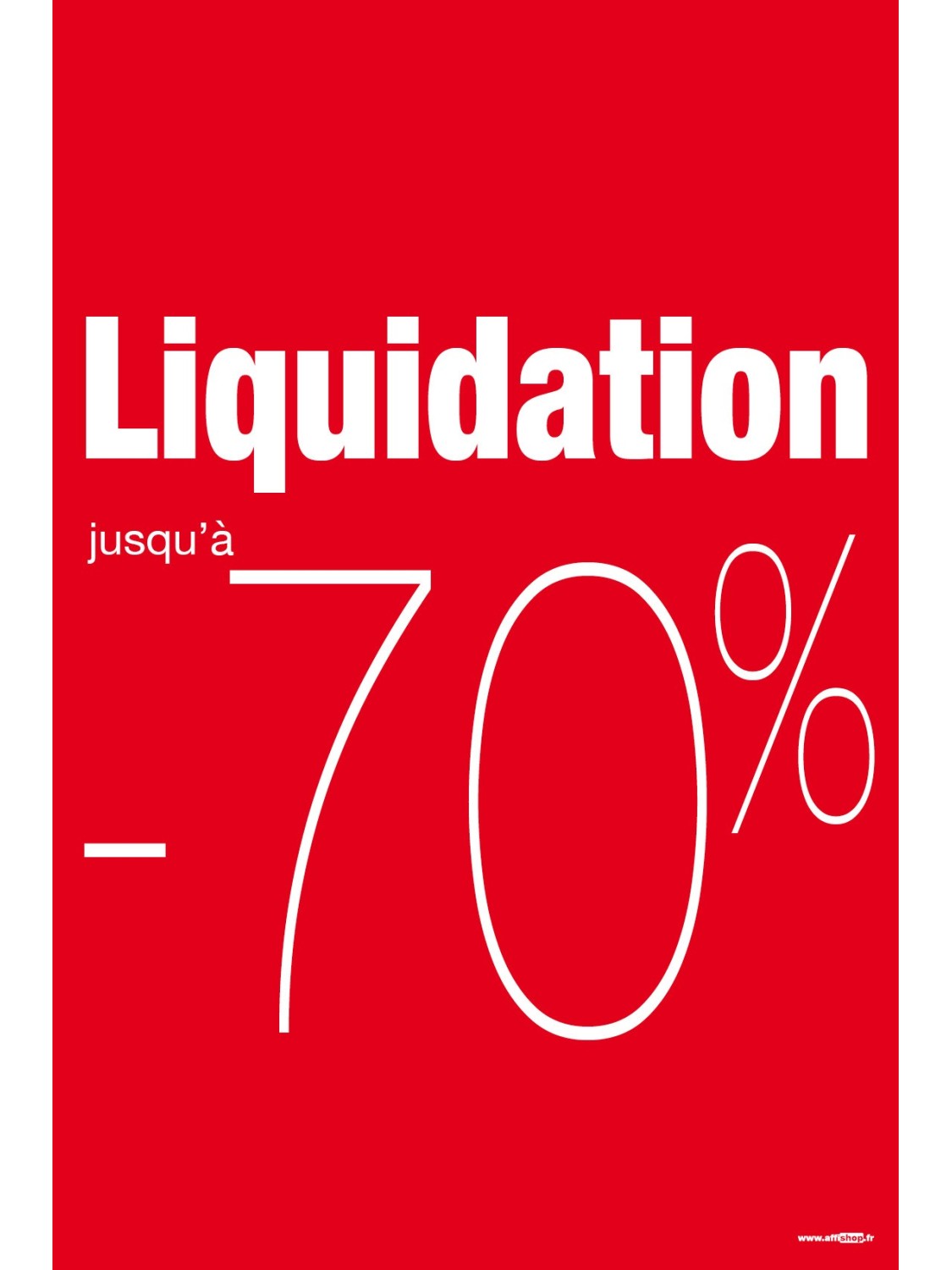 Affiche liquidation -70%