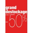 Affiche "destockage -50%" rouge