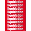 Affiche "liquidation, liquidation ..." rouge